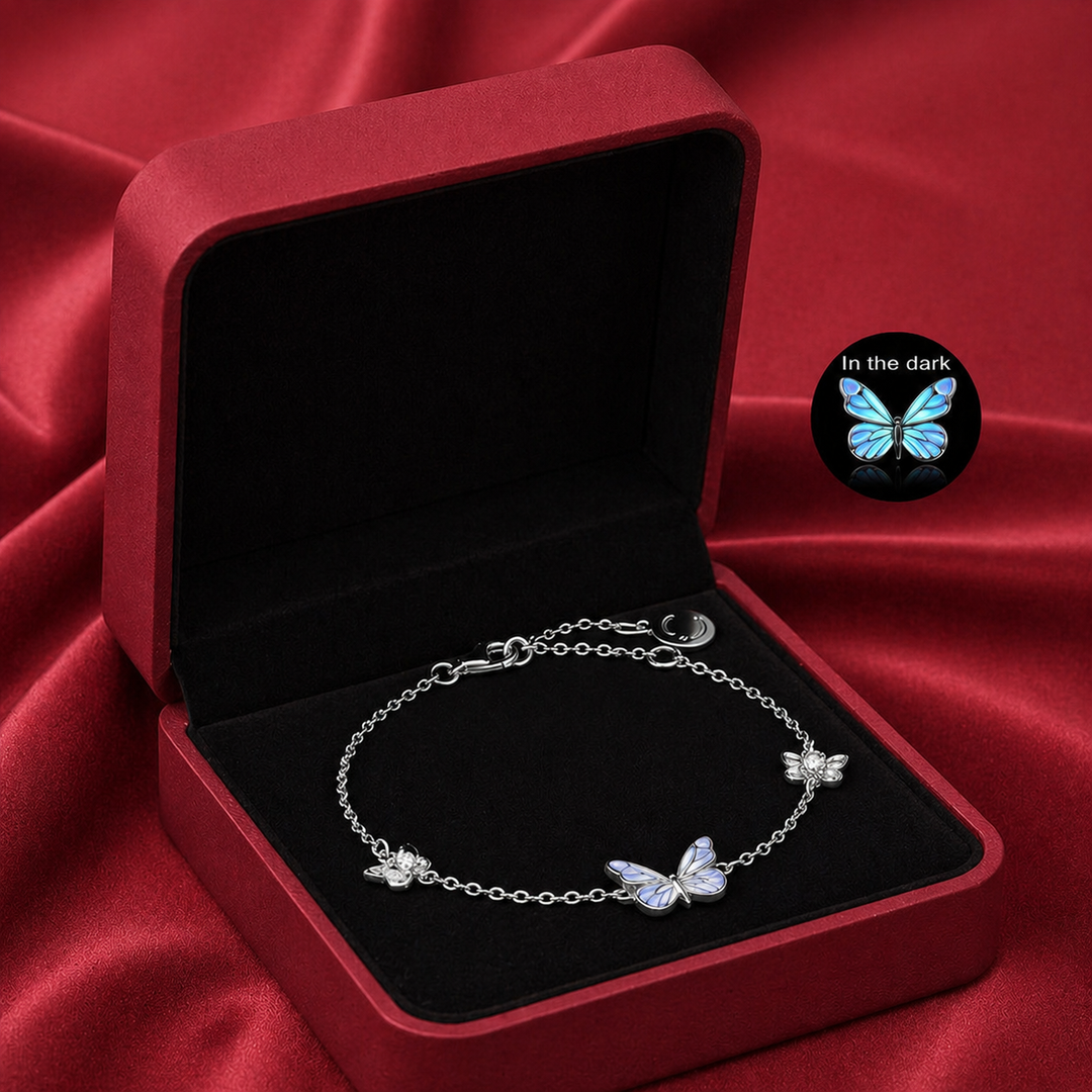 Luminous Butterfly Charm Necklace &amp; Bracelet Set