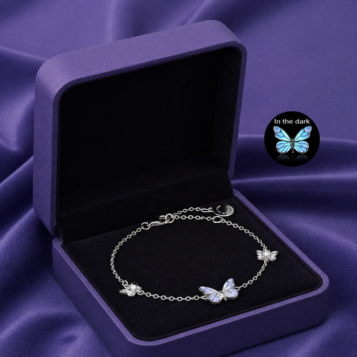 Luminous Butterfly Charm Necklace &amp; Bracelet Set