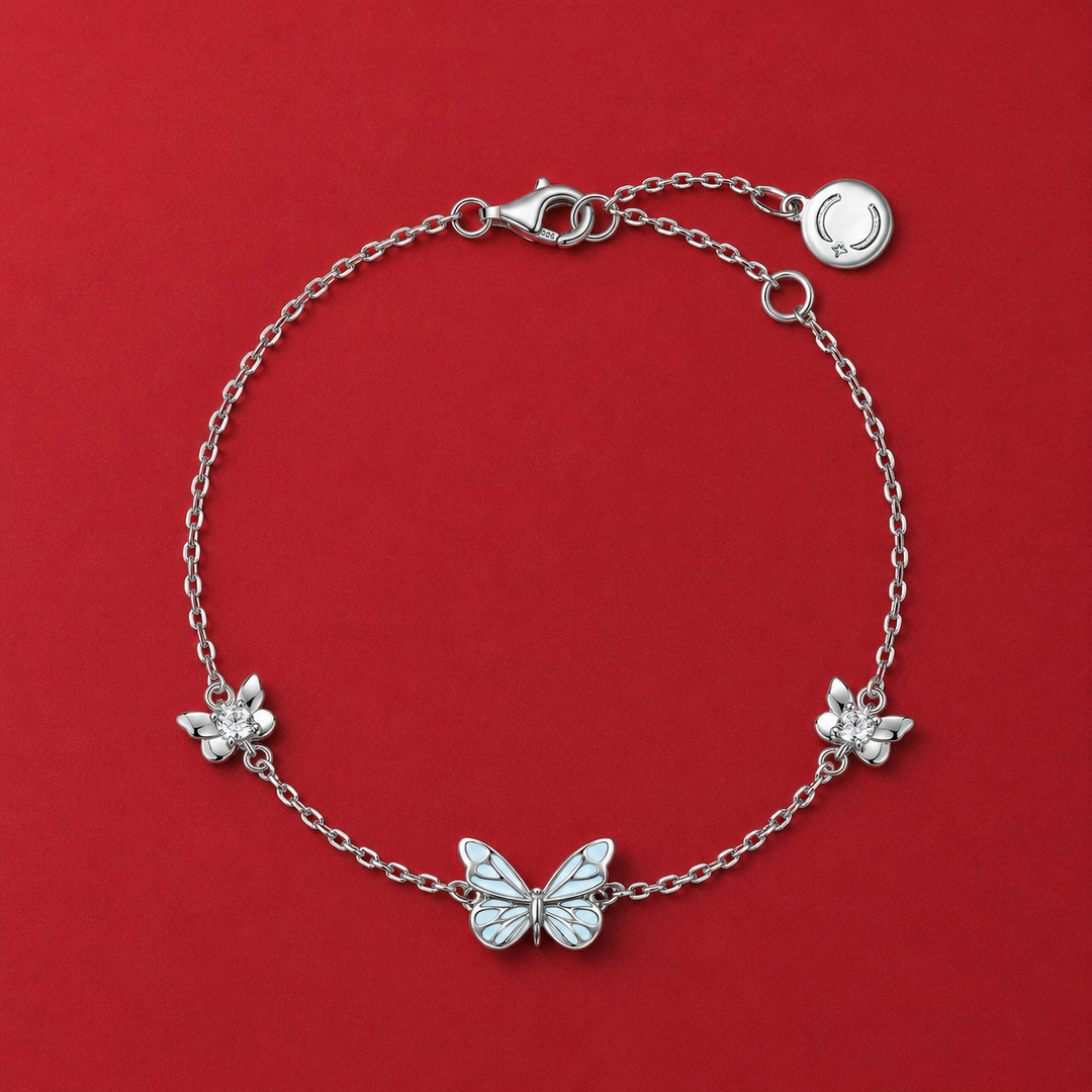 Luminous Butterfly Charm Necklace &amp; Bracelet Set
