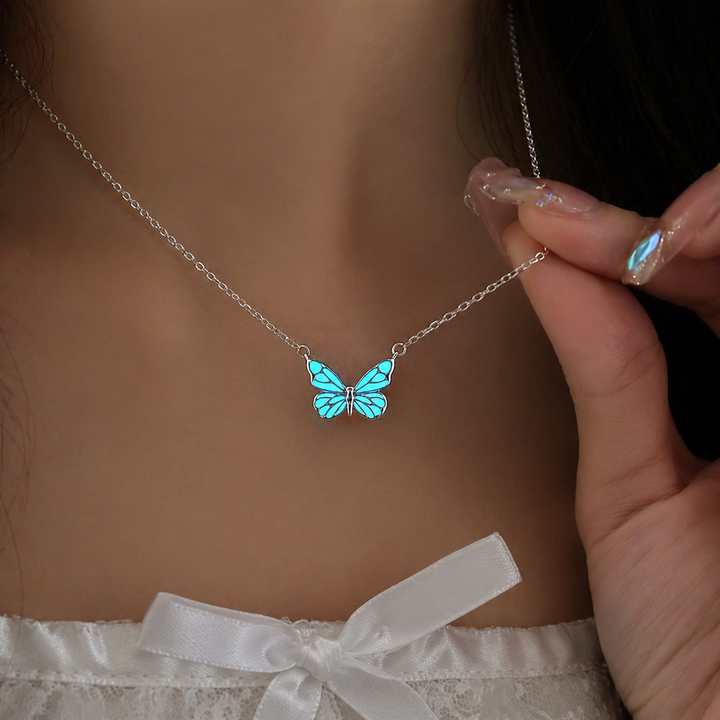 Luminous Butterfly Charm Necklace &amp; Bracelet Set