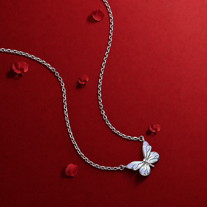 Luminous Butterfly Charm Necklace &amp; Bracelet Set
