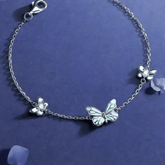 Luminous Butterfly Charm Necklace &amp; Bracelet Set