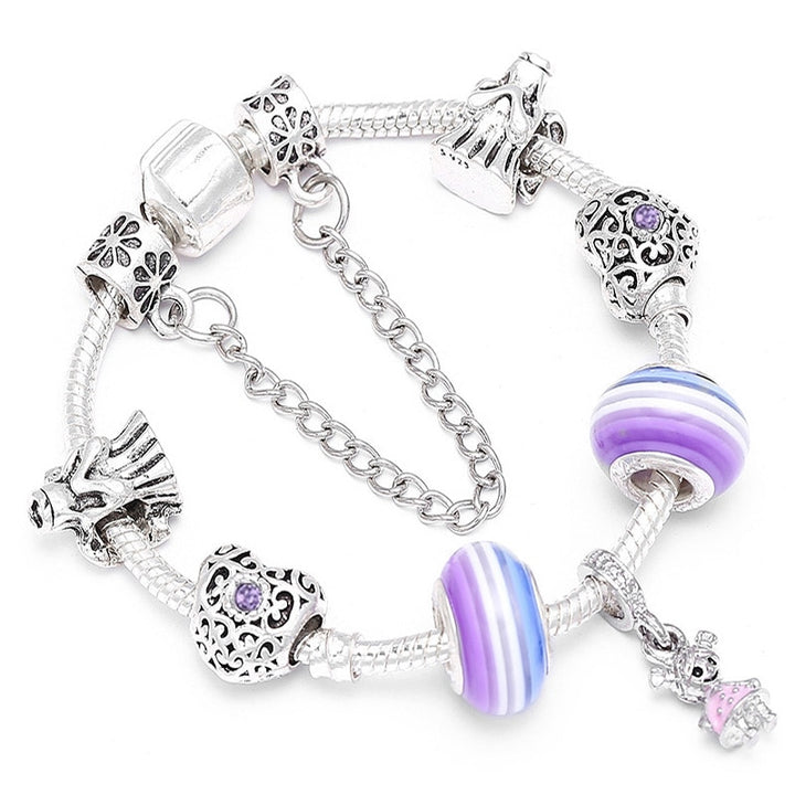 Heart Key Charm Bracelet'