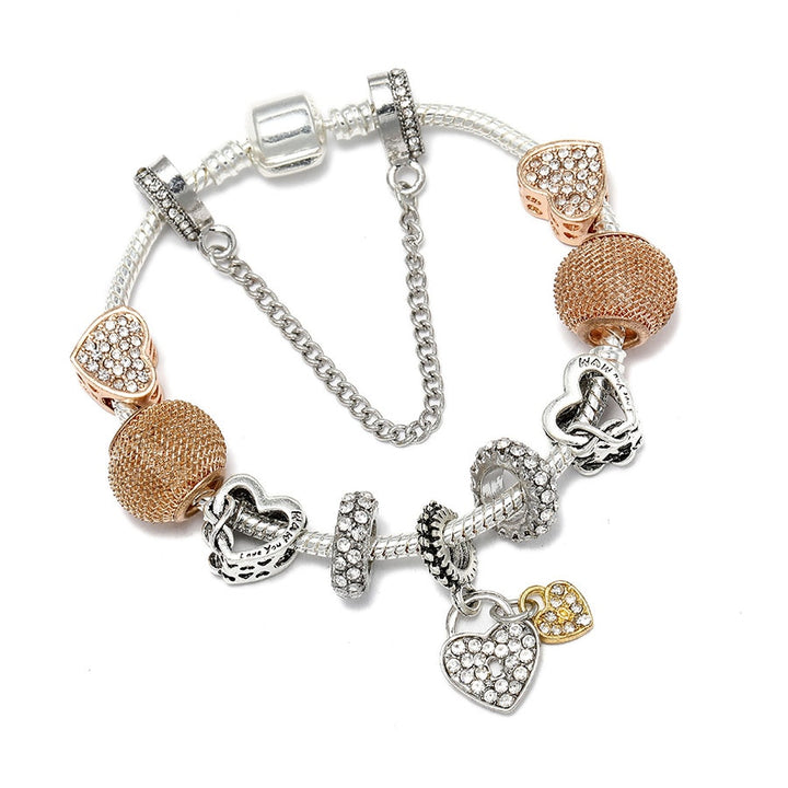 Heart Key Charm Bracelet'