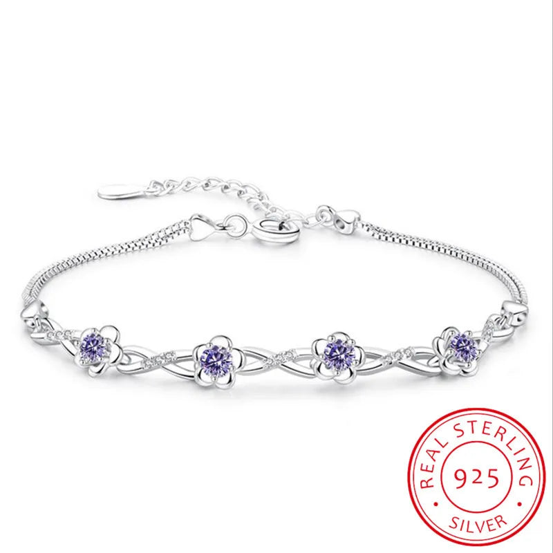 Crystal Floral Infinity Bracelet