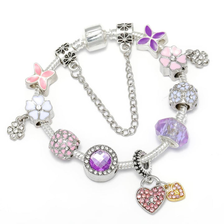 Heart Key Charm Bracelet'