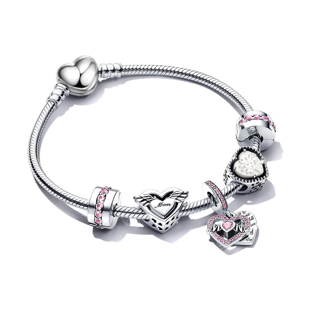 Heart Key Charm Bracelet'