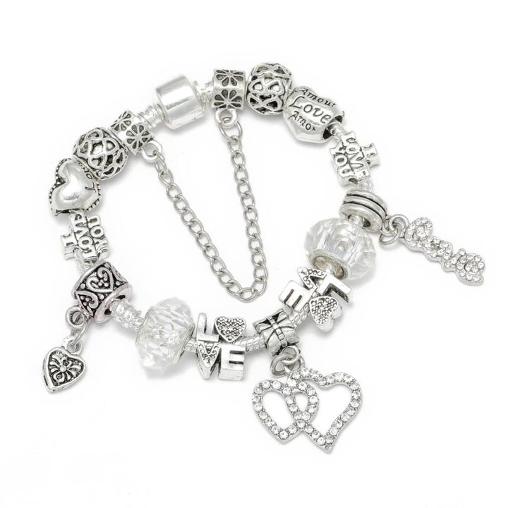 Heart Key Charm Bracelet'