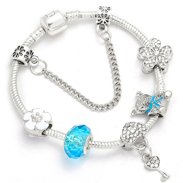 Heart Key Charm Bracelet'