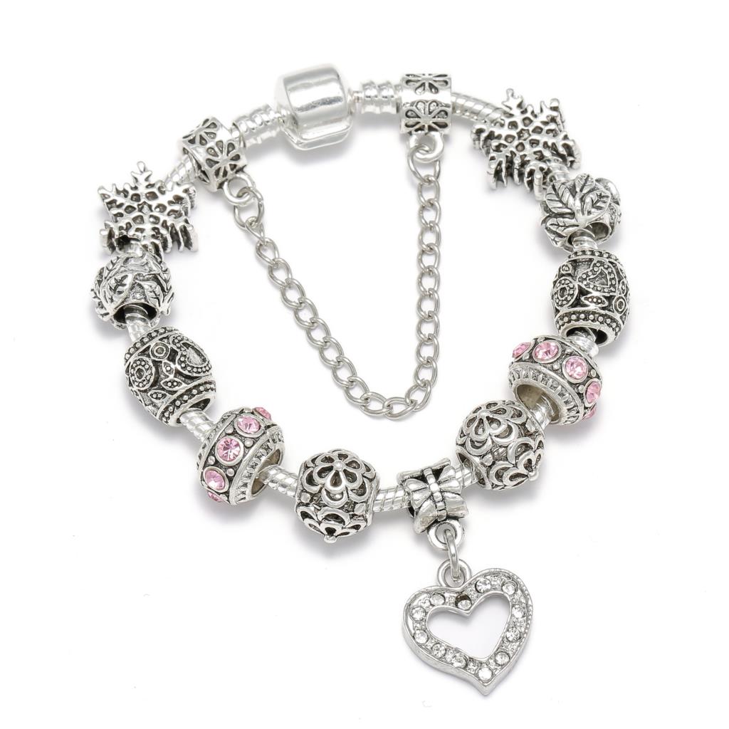 Heart Key Charm Bracelet'