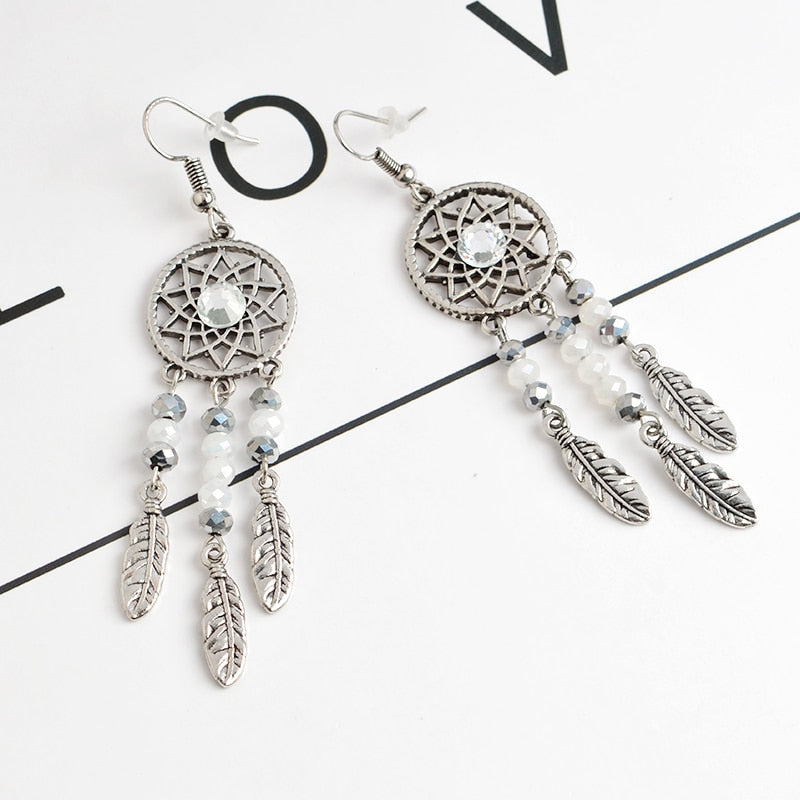 Dreamcatcher Crystal Earrings