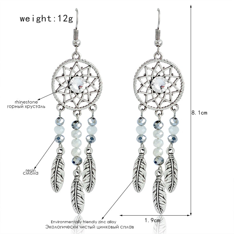 Dreamcatcher Crystal Earrings