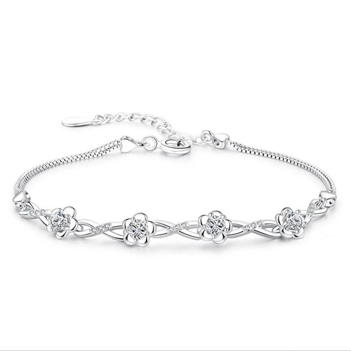 Crystal Floral Infinity Bracelet