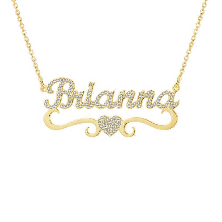 Frosted Heart Name Necklace