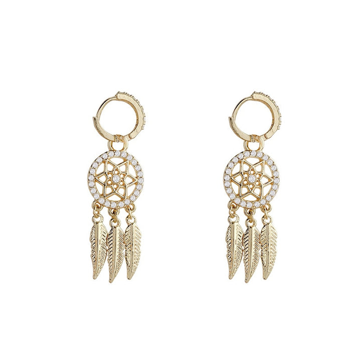 Dreamcatcher 14k Solid Gold Earrings