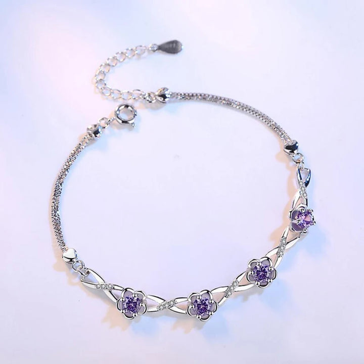 Crystal Floral Infinity Bracelet