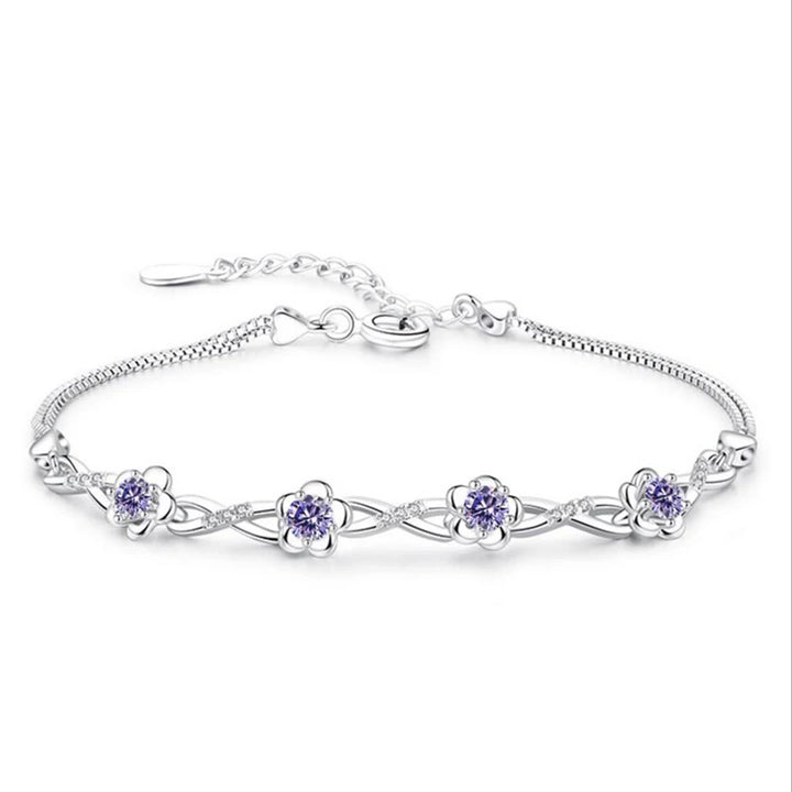 Crystal Floral Infinity Bracelet