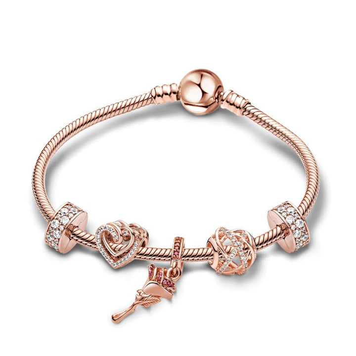 Heart Key Charm Bracelet'