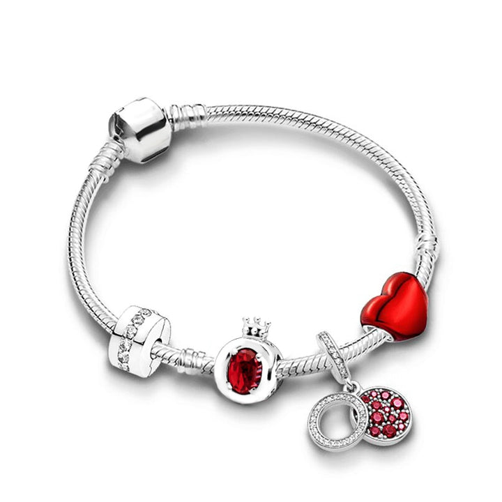 Heart Key Charm Bracelet'