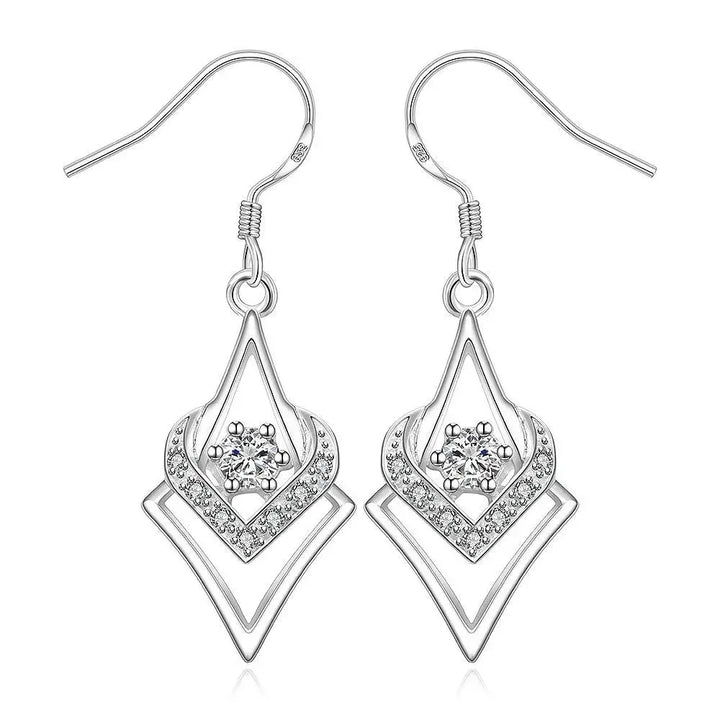 White Topaz Earrings Sterling Silver
