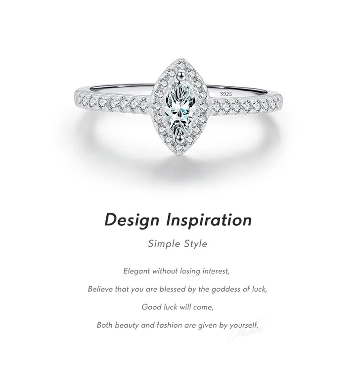 Exquisite Marquise Cut Ring 925 Sterling Silver Wedding Engagement Fine Jewelry