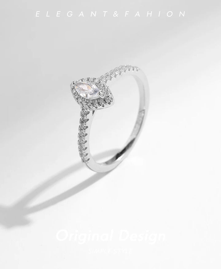 Exquisite Marquise Cut Ring 925 Sterling Silver Wedding Engagement Fine Jewelry