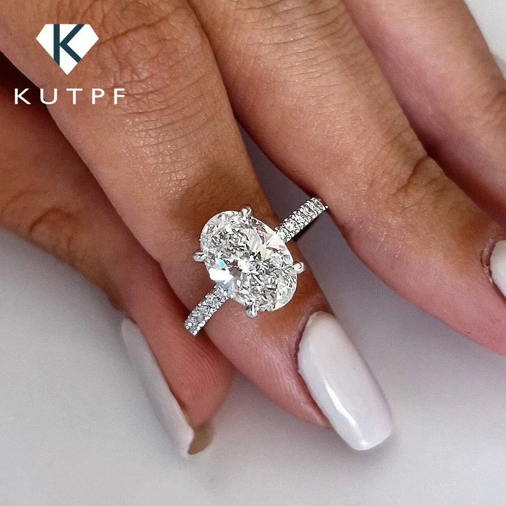Oval Cut Full Moissanite - Engagement Ring - S925 Silver