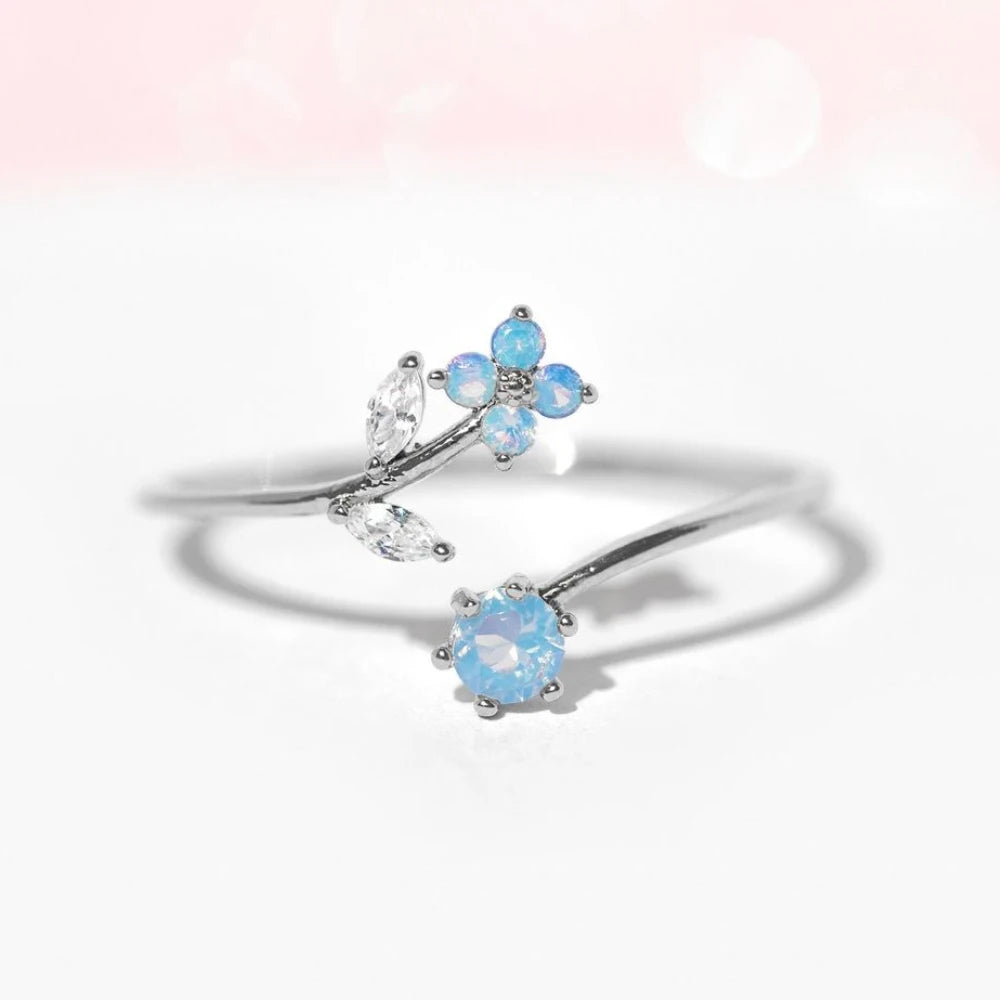 Blue Blossom Open Ring
