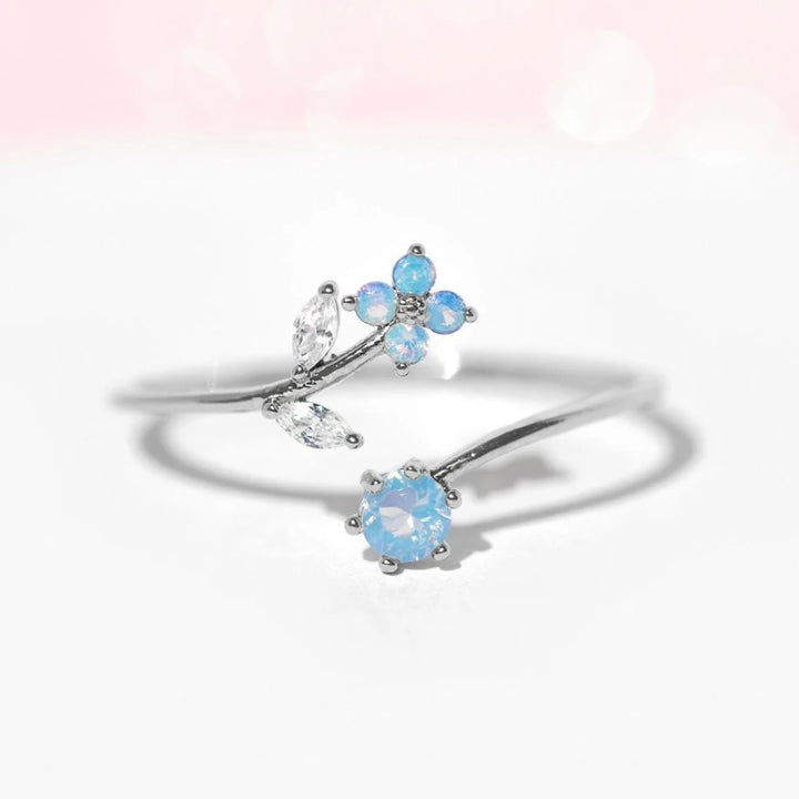 Blue Blossom Open Ring