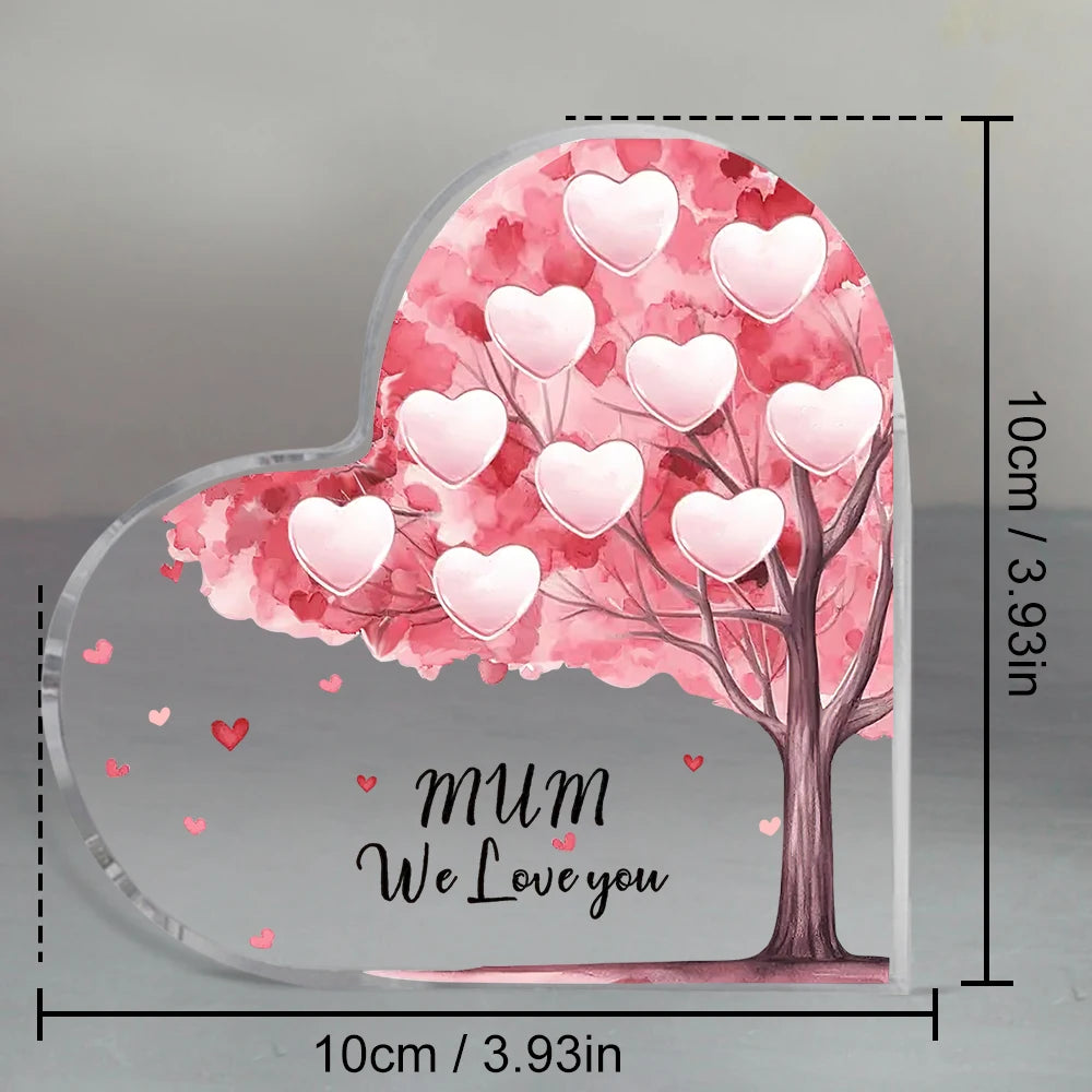 We Love you Mum Family Tree Plaque Paperweight