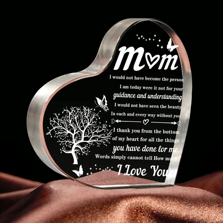 Grateful Message to Mom - Heart Acrylic Keepsake