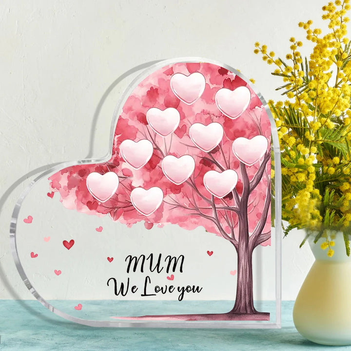 We Love you Mum Family Tree Plaque Paperweight