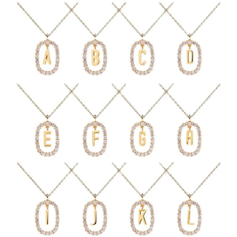 Diamond Halo Initial Necklace