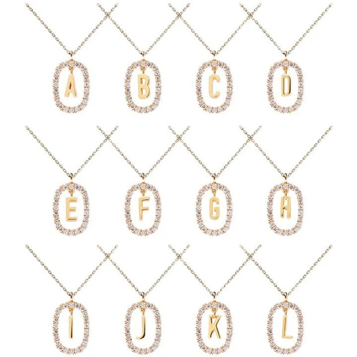 Diamond Halo Initial Necklace