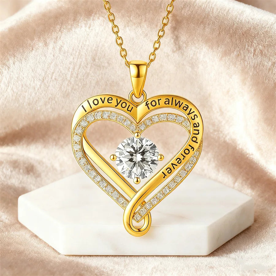 To My Wife From Heart X Heart Necklace