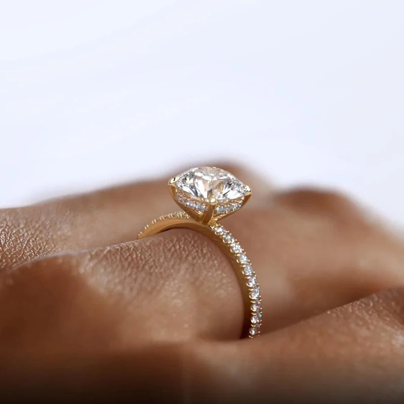 Moissanite Engagement Wedding Promise Ring