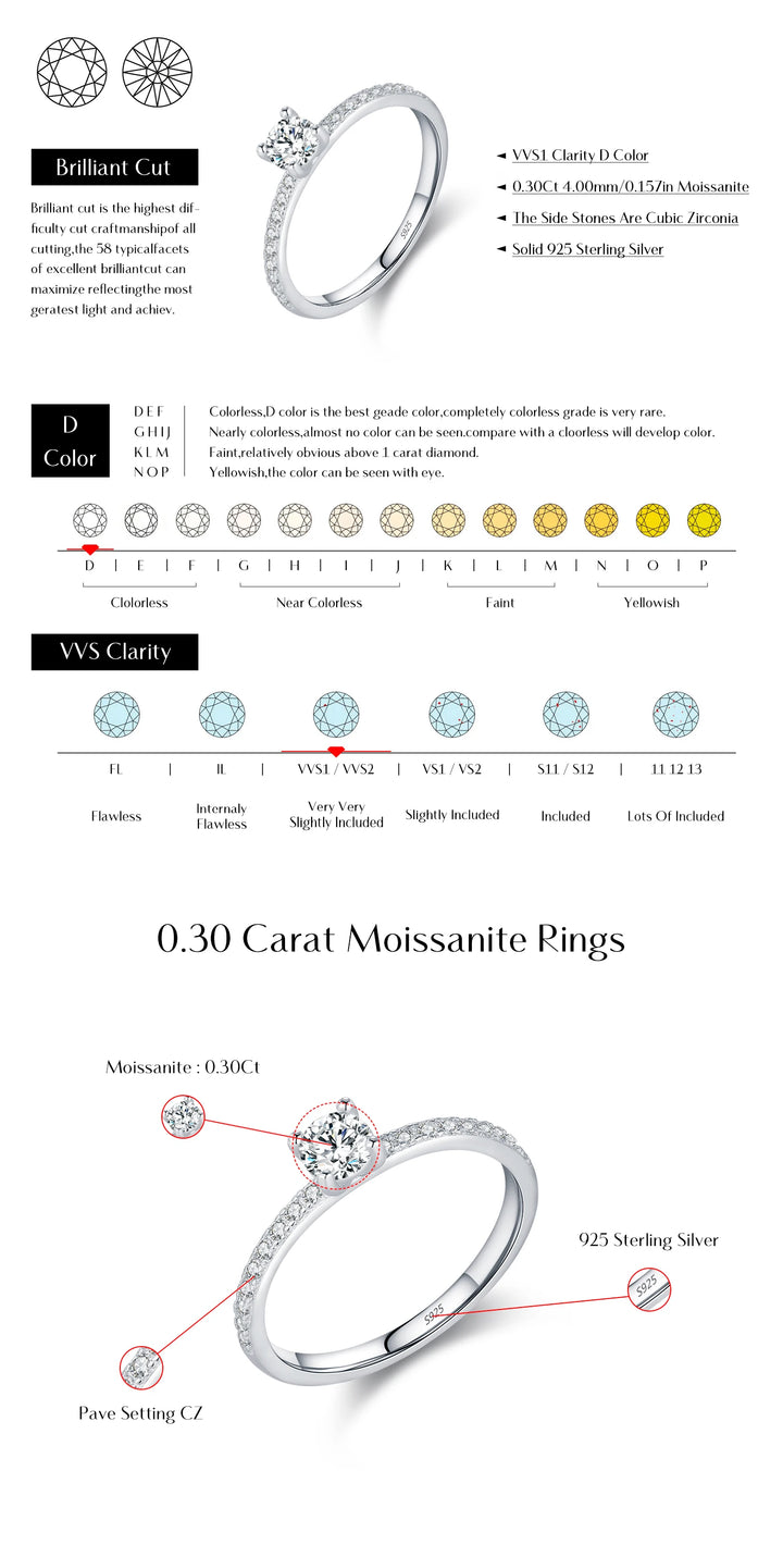 Delicate Moissanite Ring Lab Diamond Ring