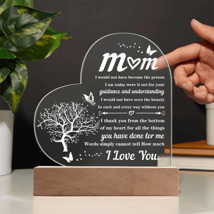 Grateful Message to Mom - Heart Acrylic Keepsake