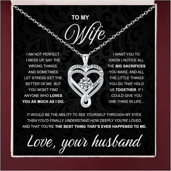 To My Wife From Heart X Heart Necklace
