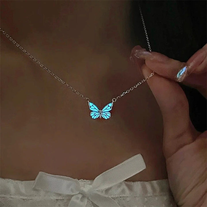 Luminous Butterfly Charm Necklace &amp; Bracelet Set