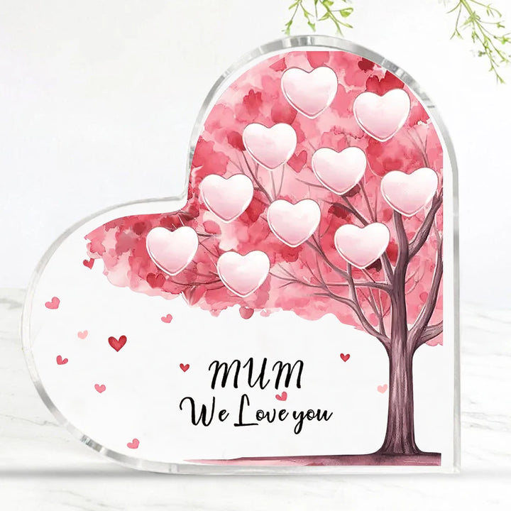 We Love you Mum Family Tree Plaque Paperweight