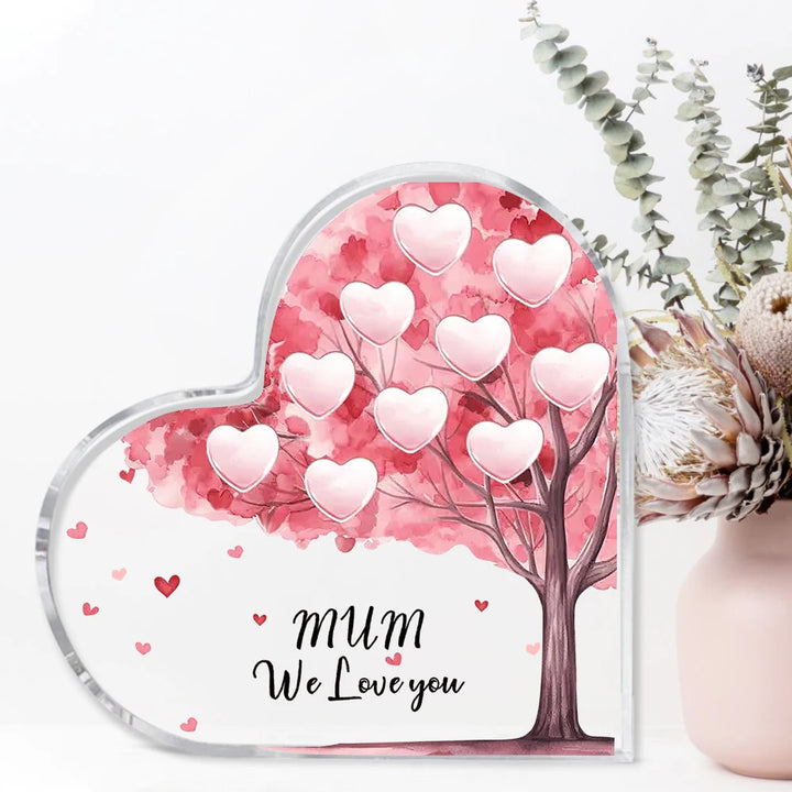 We Love you Mum Family Tree Plaque Paperweight