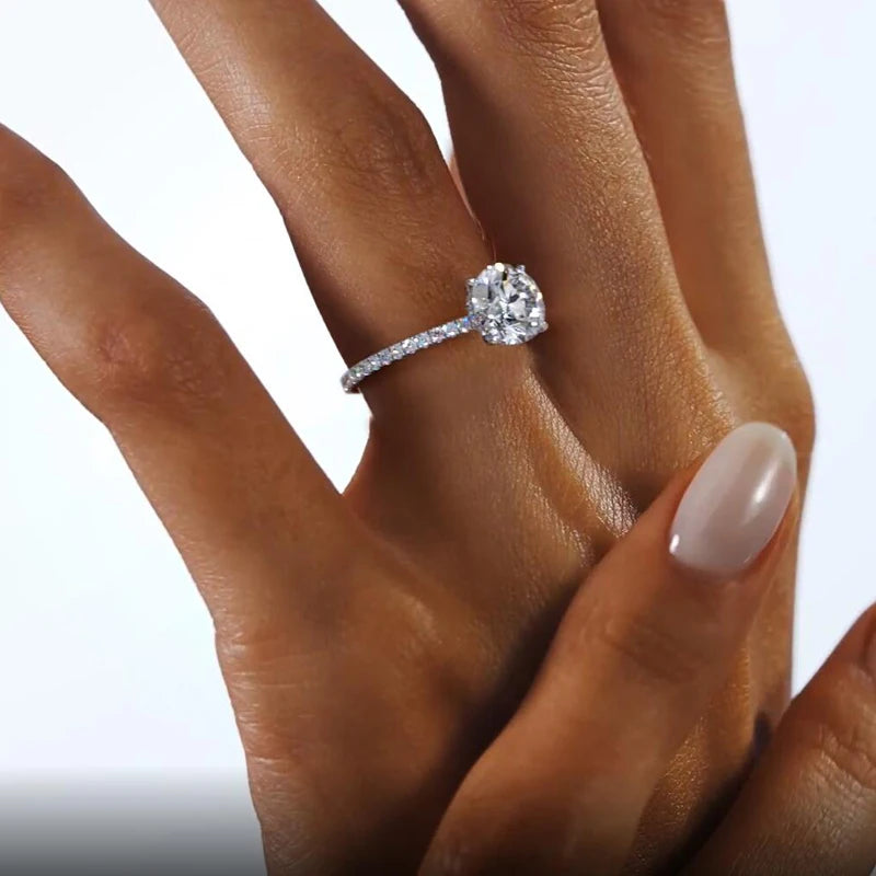 Moissanite Engagement Wedding Promise Ring