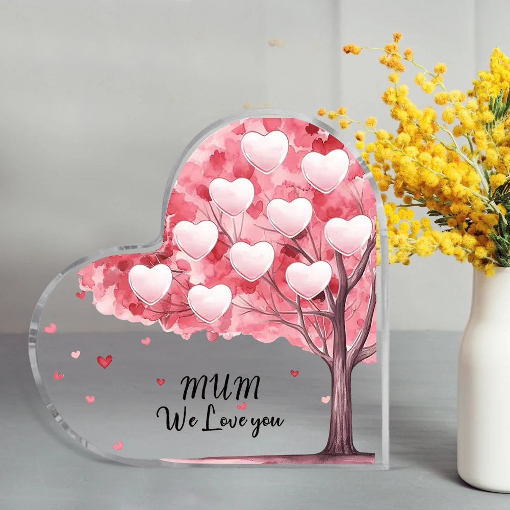 We Love you Mum Family Tree Plaque Paperweight