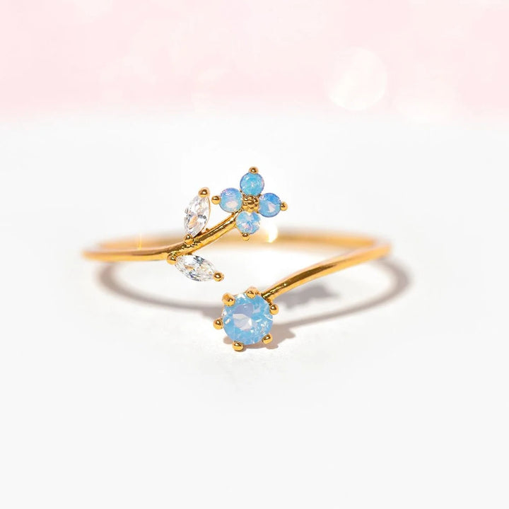 Blue Blossom Open Ring