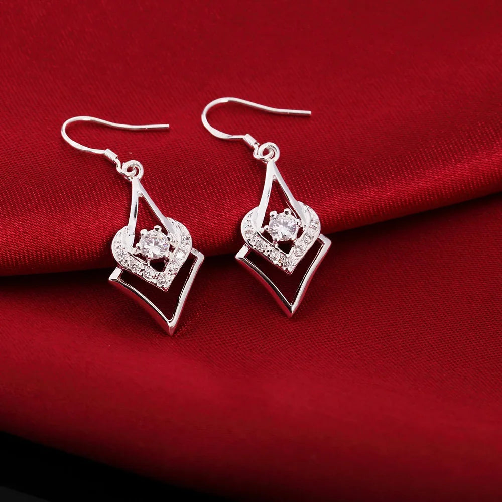 White Topaz Earrings Sterling Silver