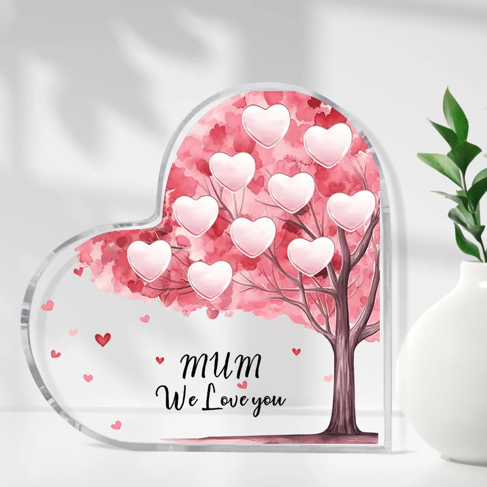 We Love you Mum Family Tree Plaque Paperweight