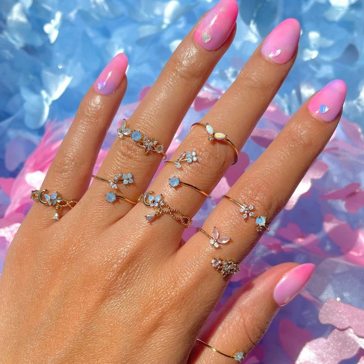 Blue Blossom Open Ring