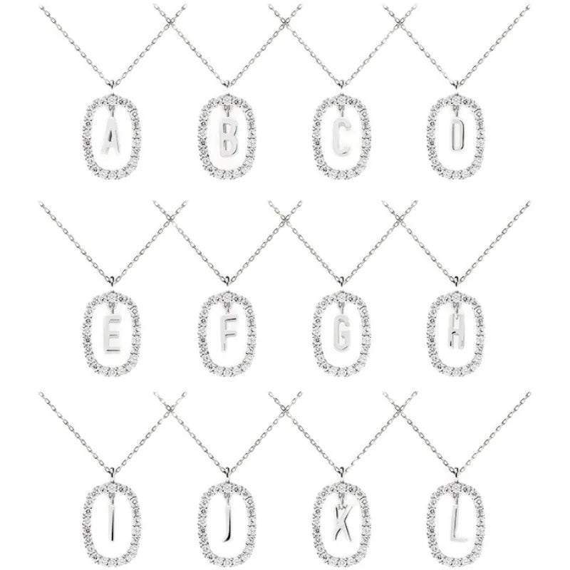 Diamond Halo Initial Necklace