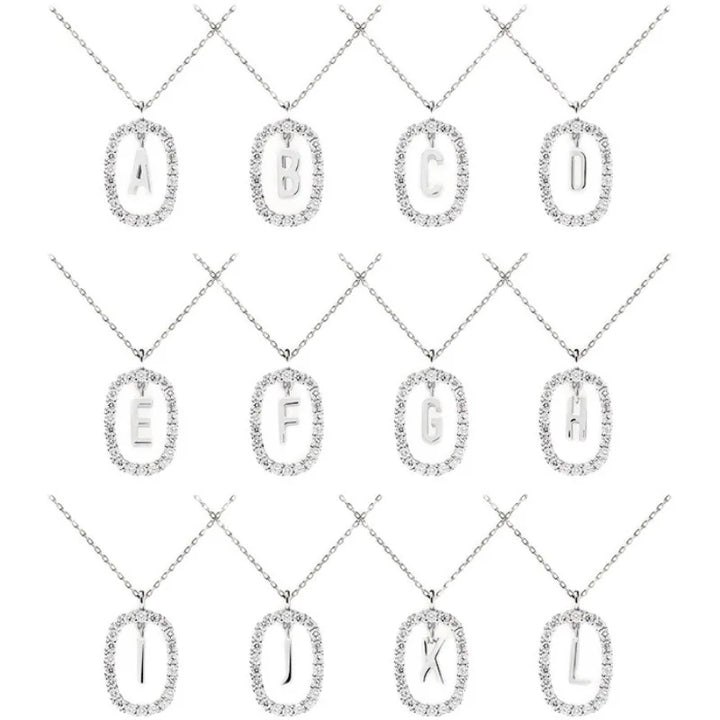 Diamond Halo Initial Necklace